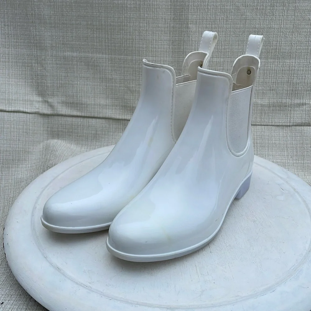 Sam Edelman Women’s White Rain Boots Sz 8
